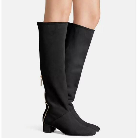 Stuart Weitzman Shrimpton Knee High Boots Black Suede Leather Sz 6 - Picture 14 of 14